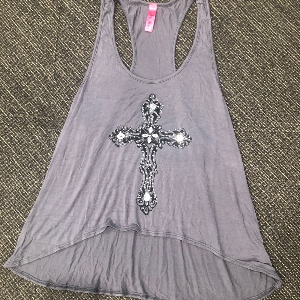 ⭐️✨Retro Doll blouse cross embellishments med gray